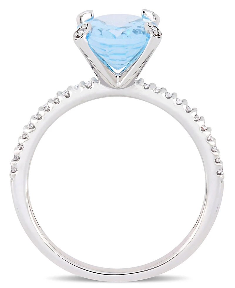 Blue Topaz (3-3/4 ct.t.w.) and Diamond (1/10 Ring 10k White Gold