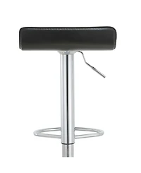 Ac Pacific Contoured Hydraulic Lift Chrome Base Bar Stool with Footrest, Set of 2