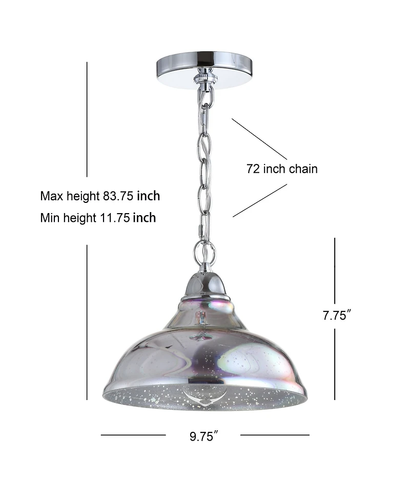 Jonathan Y Nira 9.75" Adjustable 3D Color Burst Glass/Metal Pendant