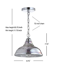 Jonathan Y Nira 9.75" Adjustable 3D Color Burst Glass/Metal Pendant
