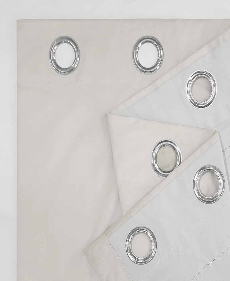 Half Price Drapes Porcelain White Grommet Signature Velvet Blackout Curtain