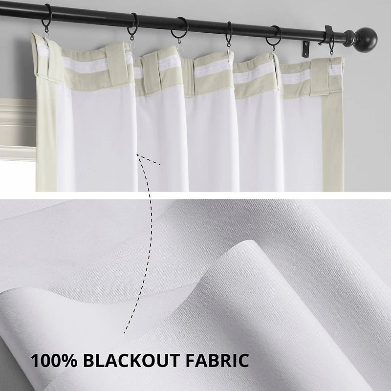 Half Price Drapes Porcelain White Signature Velvet Blackout Curtain
