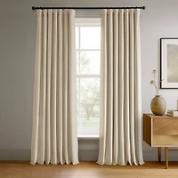 Half Price Drapes Alabaster Beige Signature Velvet Blackout Curtain