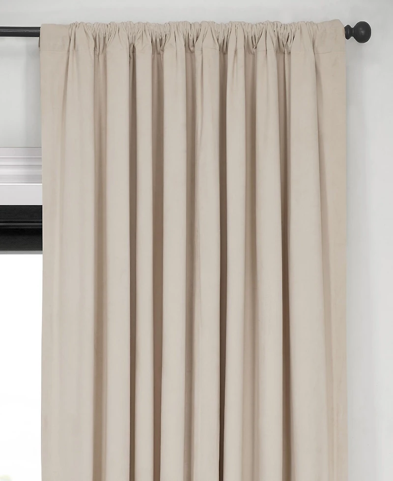 Half Price Drapes Ivory Signature Extra Wide Velvet Blackout Curtain