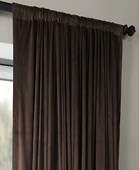 Half Price Drapes Java Signature Extra Wide Velvet Blackout Curtain