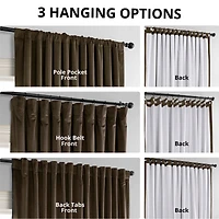 Half Price Drapes Java Signature Extra Wide Velvet Blackout Curtain