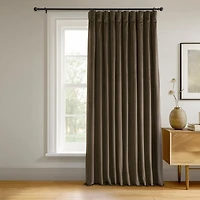Half Price Drapes Java Signature Extra Wide Velvet Blackout Curtain