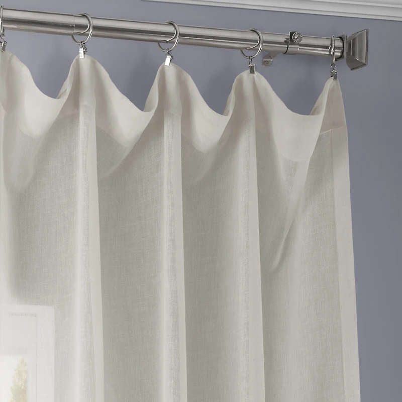 Half Price Drapes Gardenia Textured Faux Linen Sheer Curtain