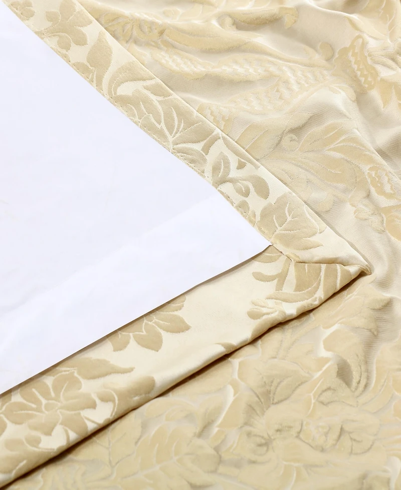 Half Price Drapes Magdelena Champagne Beige Damask Faux Silk Jacquard Room Darkening Curtain