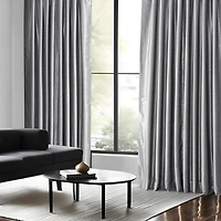 Half Price Drapes Storm Grey Vintage Textured Faux Dupioni Silk Blackout Curtain