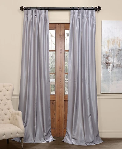 Half Price Drapes French Pleat Vintage Textured Faux Dupioni Silk Blackout Curtain