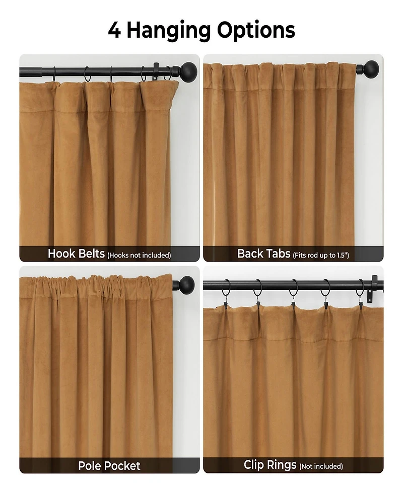 Half Price Drapes Amber Gold Signature Velvet Blackout Curtain