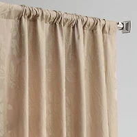 Half Price Drapes Magdelena Beige & Gold Damask Faux Silk Jacquard Room Darkening Curtain