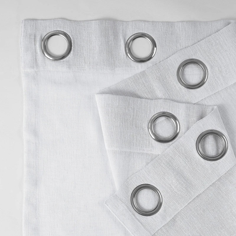Half Price Drapes Aspen White Grommet Textured Faux Linen Sheer Curtain