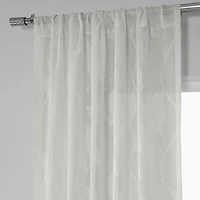 Half Price Drapes Avignon Vine Floral Patterned Faux Linen Sheer Curtain