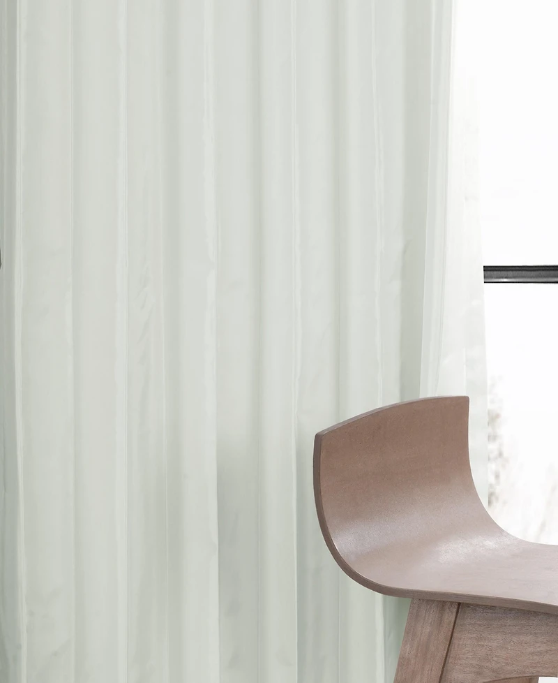 Half Price Drapes Eggshell Faux Silk Taffeta Blackout Curtain