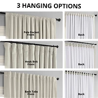 Half Price Drapes Warm Off White Signature Extra Wide Velvet Blackout Curtain