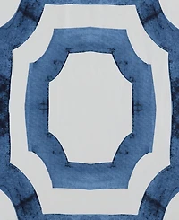 Half Price Drapes Mecca Blue Geometric Printed Cotton Room Darkening Curtain