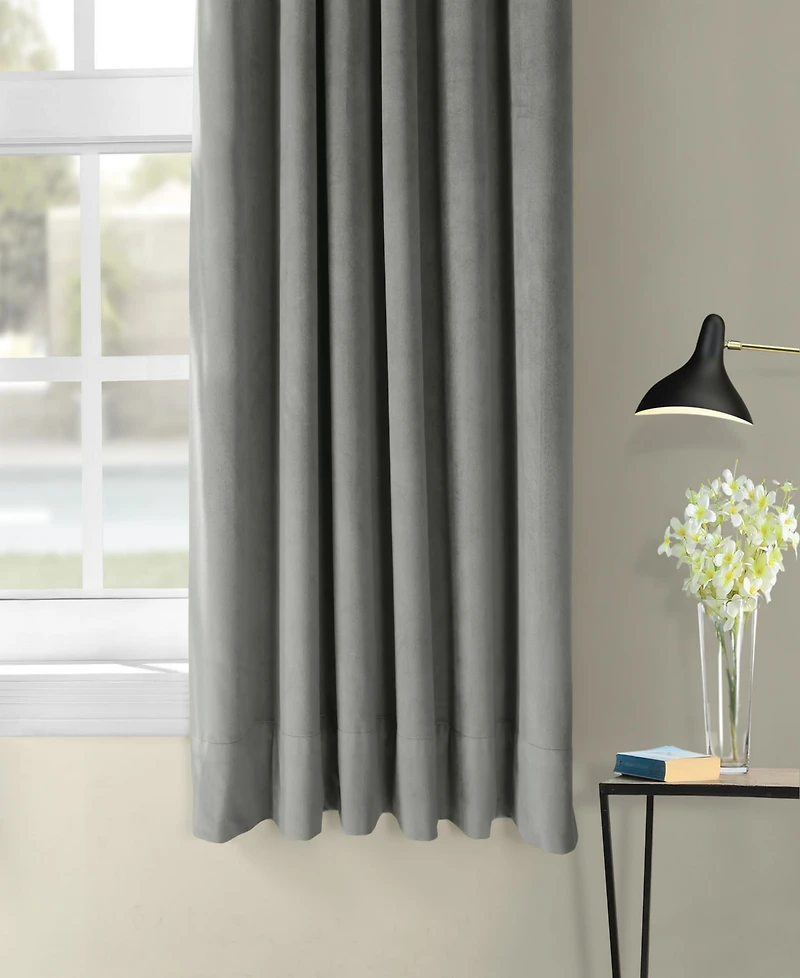Half Price Drapes Silver Grey Signature Velvet Blackout Curtain