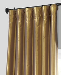 Half Price Drapes Golden Spice Faux Silk Taffeta Blackout Curtain