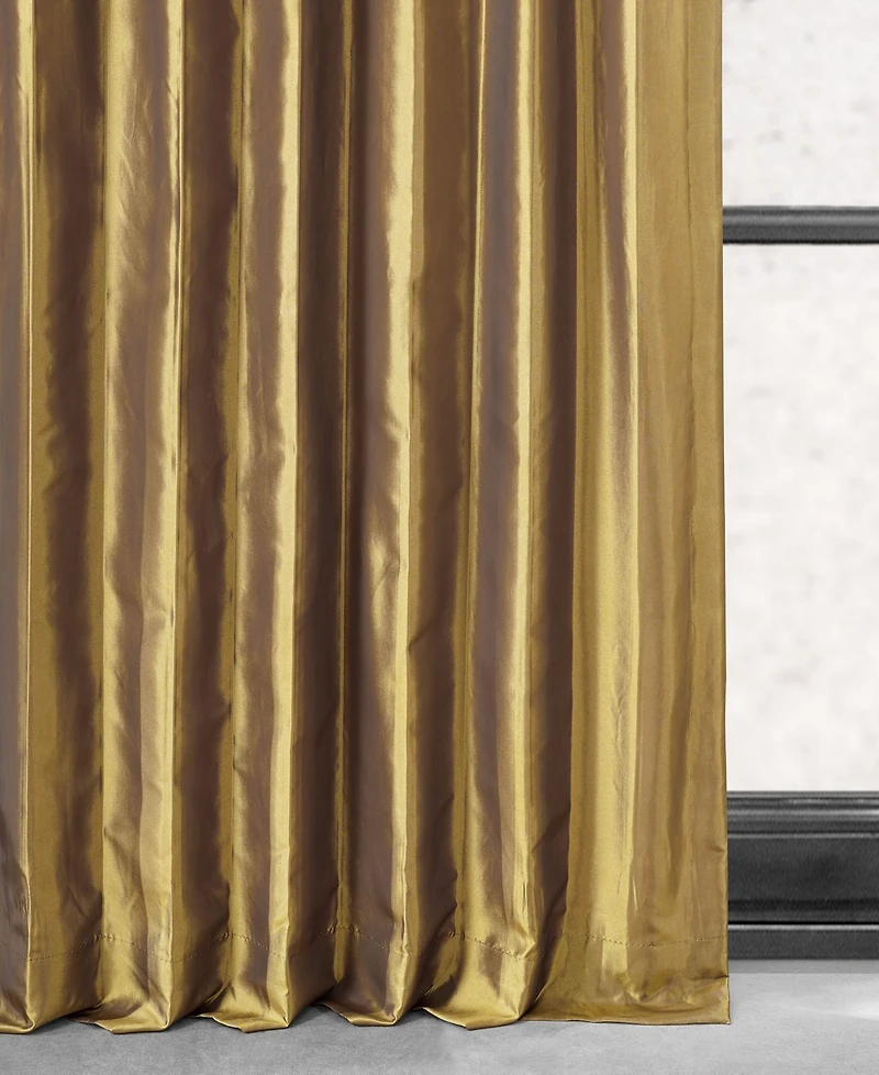 Half Price Drapes Golden Spice Faux Silk Taffeta Blackout Curtain