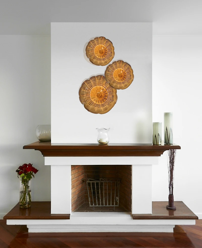 Dale Tiffany Amber Handover 12" Hand Blown Art Glass Wall Decor