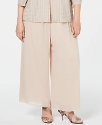 Alex Evenings Plus Size Wide-Leg Chiffon Pants