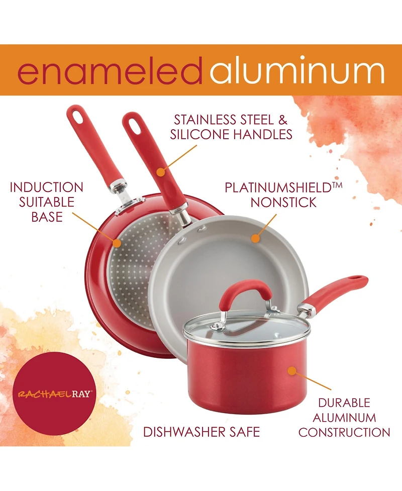 Rachael Ray Create Delicious Aluminum Nonstick Skillet 9.5" and 11.75" Twin Pack
