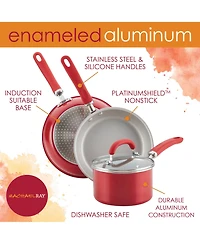 Rachael Ray Create Delicious Aluminum Nonstick Skillet 9.5" and 11.75" Twin Pack