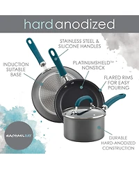 Rachael Ray Create Delicious Hard-Anodized Aluminum Nonstick Deep Skillet Twin Pack, 9.5" and 11.75" handles
