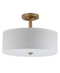 Safavieh Clara 3 Light 16"D Semi Flush Drum Light