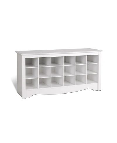 Prepac 18 Pair Shoe Storage Cubby Bench