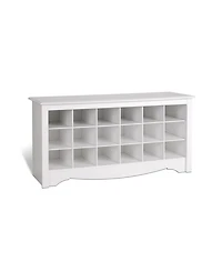 Prepac 18 Pair Shoe Storage Cubby Bench
