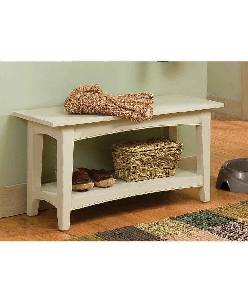 Shaker Cottage Bench with Shelf, Sand