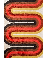 Novogratz Retro Ret-2 Red 2'3" x 7'6" Runner Area Rug