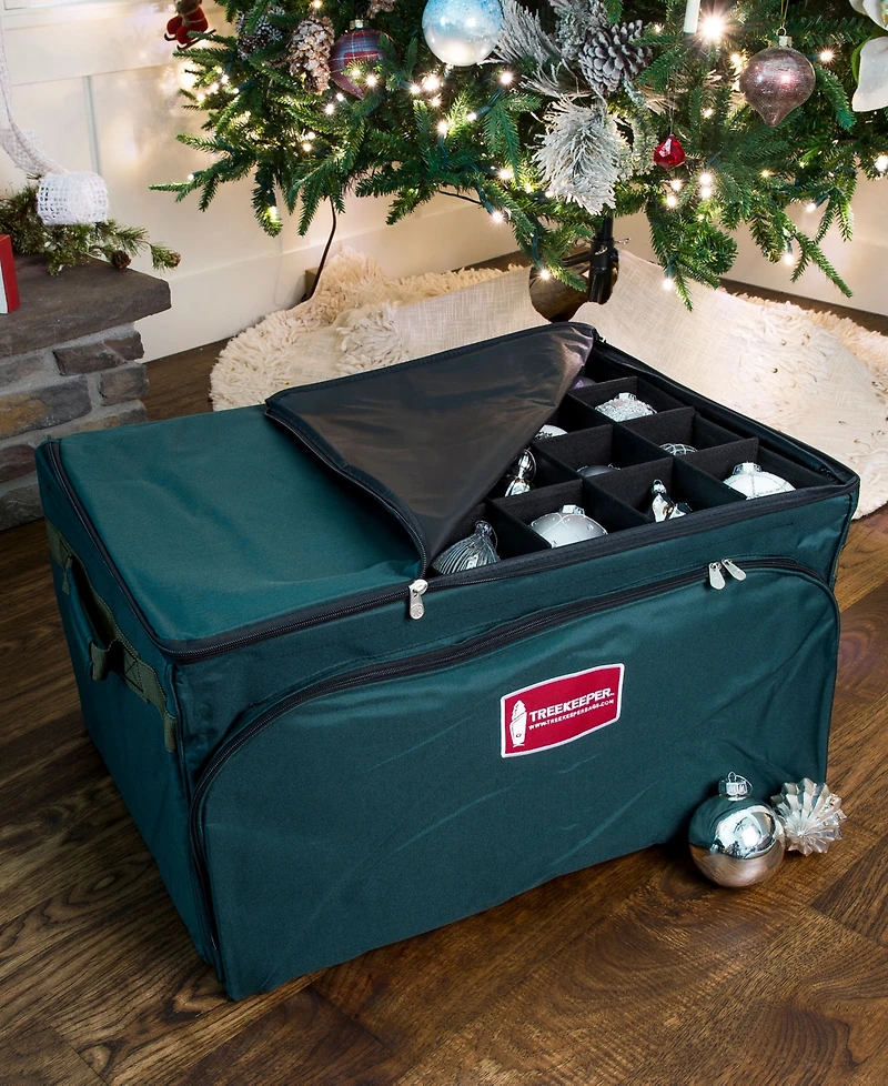 TreeKeeper 3 Tray Christmas Ornament Storage Box with Front Pocket