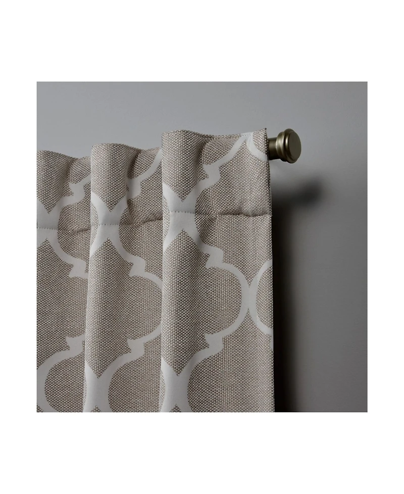 Nicole Miller Treillage Woven Blackout Hidden Tab Top 52" X 84" Curtain Panel Pair