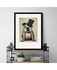 Courtside Market English Bulldog, Formal Hound and Hat 16" x 20" Framed and Matted Art