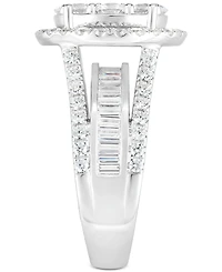 TruMiracle Diamond Halo Cluster Engagement Ring (3 ct. t.w.) in 10k White Gold