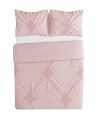 Christian Sirano New York Georgia Rouched 3 Piece Comforter Set, Full/Queen