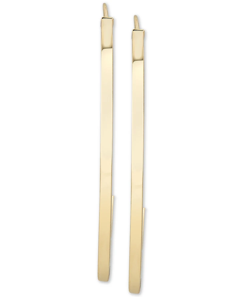 Italian Gold Threader Hoop Earrings in 14k Gold