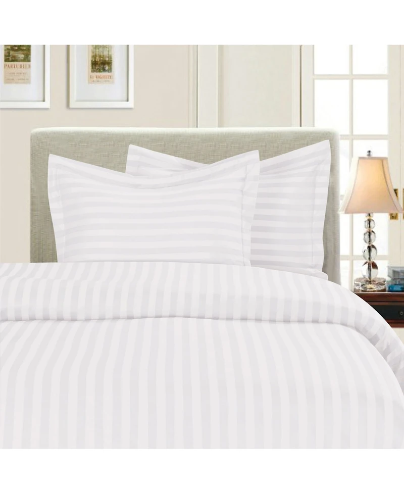 Elegant Comfort Luxurious Stripe Wrinkle-Free 3-Pc. Duvet Cover Set