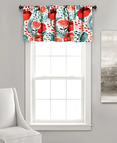Poppy Garden 52" x 18" Floral Window Valance