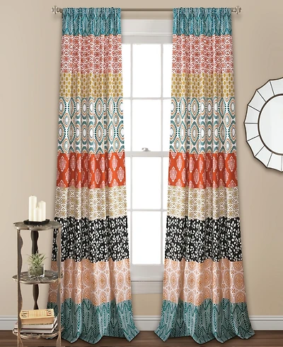 Lush Decor Bohemian Stripe Window Curtain Panels