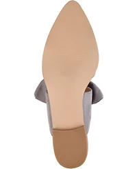 Journee Collection Women's Telulah Wide Width Bow Slip On Flat Mules