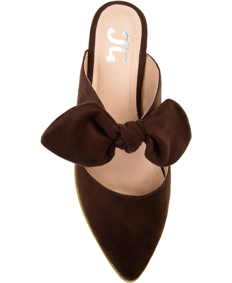 Journee Collection Women's Telulah Bow Slip On Flat Mules