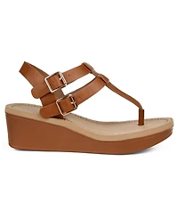 Journee Collection Women's Bianca Double Buckle Platform Wedge Sandals