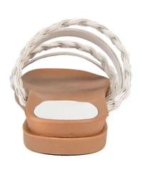 Journee Collection Women's Colette Braided Strappy Open Toe Flat Sandals