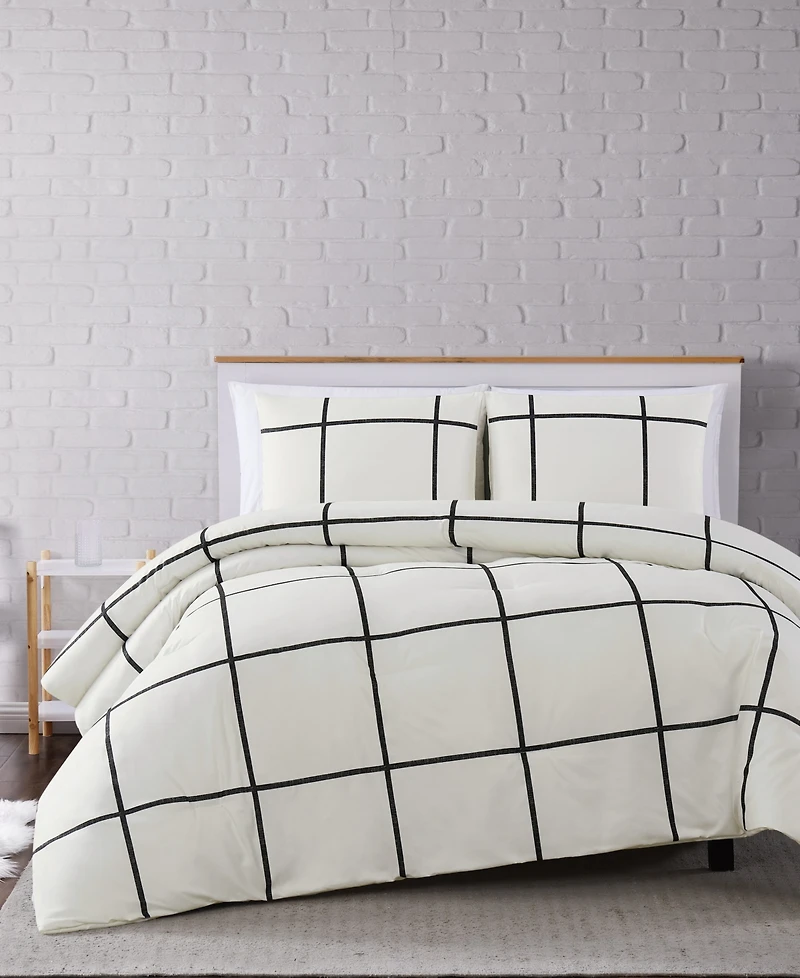 Truly Soft Kurt Windowpane 3-Pc. Comforter Set