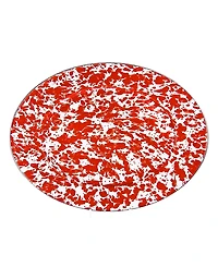 Golden Rabbit Red Swirl Enamelware Collection 16" x 12" Oval Platter